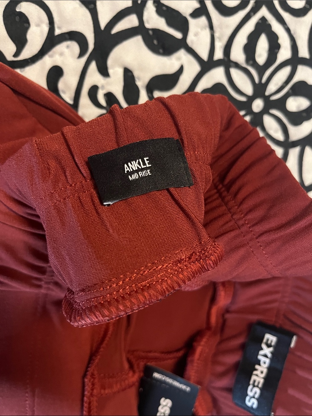Express Rust Mid Rise Ankle Pants - Picture 6 of 7